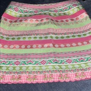 Lilly Pulitzer Pink and Light Green Striped A-Line Skirt